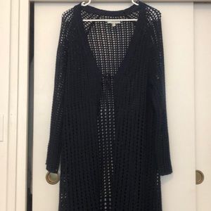 Long Navy crochet duster